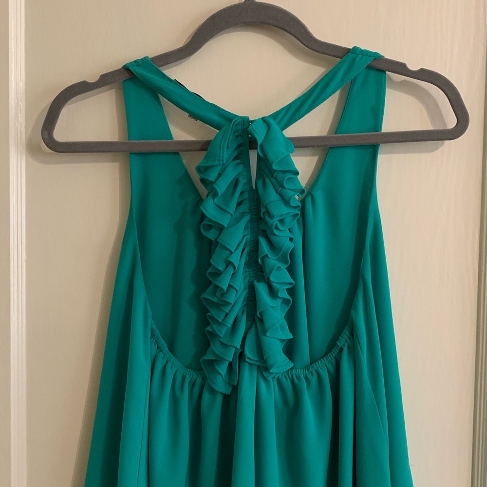Green Racerback Top with Ruffles - Picture 4 of 4